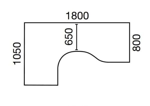 Kaaviossa mitat Economy Flex -sähköpöytä, 2-jalkainen L-malli, musta runko sähköpöytä.