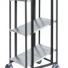 168 Series order picking trolley with 3 adjustable shelves and braked swivel castors