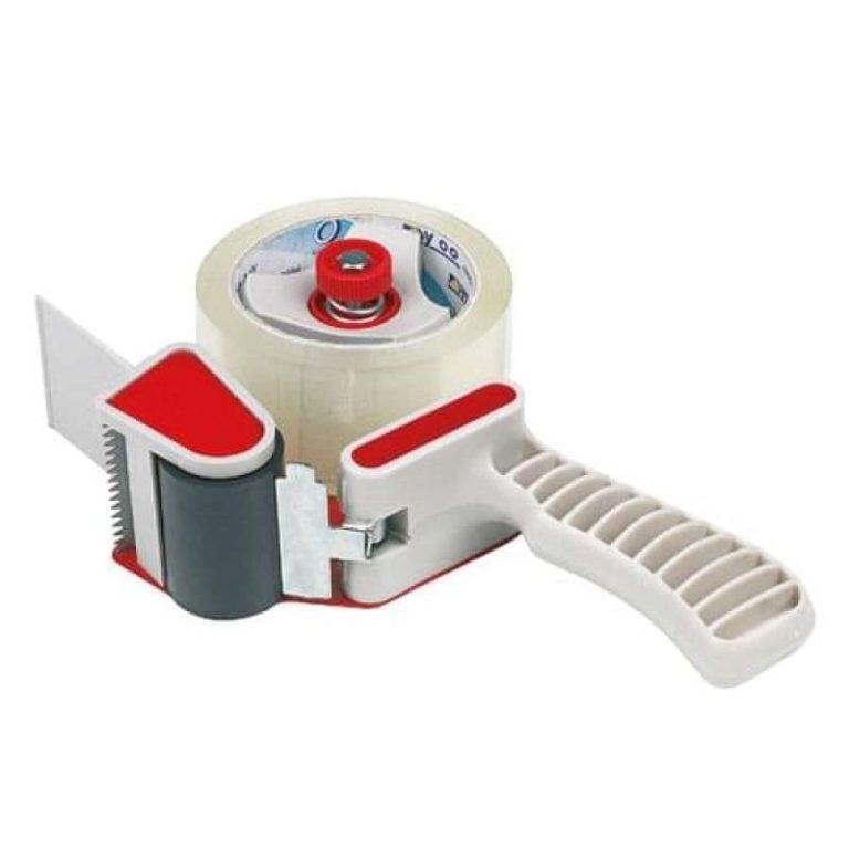 50 mm packing tape dispenser with adjustable brake and serrated blade