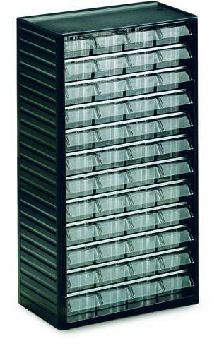 Treston 551 smådelskassett, smådelsskåp med 48 klara smådelslådor