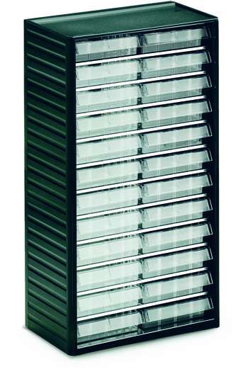 Smådelskassett Treston 552 med 24 transparenta lådor