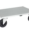 600 Series platform trolley with galvanised steel deck and solid rubber wheels