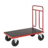 700 Series heavy-duty platform trolley with red steel frame and black laminate deck