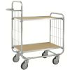 8000 Series ESD shelf trolley with two shelves, mesh end frames and four swivel castors