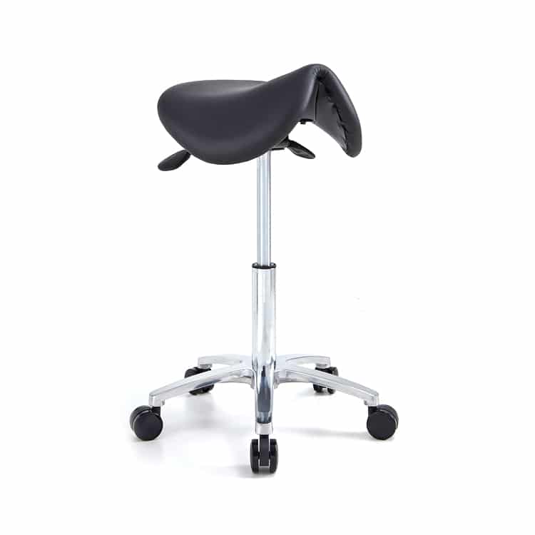 Edullinen satulatuoli peruskäytötön. Nahkainen istuinosa.