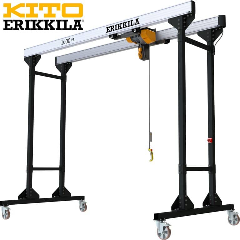 Kito Erikkilä pukkinosturit helposti siirreltävän, monipuolisen ratkaisun nostoihin.