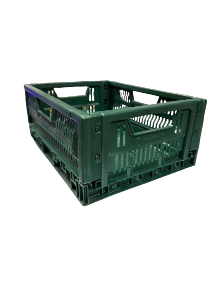 Vihreä muovinen taitettava Kokoontaittuva kuljetuslaatikko 300x400x170 mm 60 kpl.