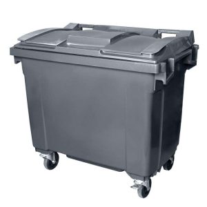 Industrial waste bins in outdoor service yard