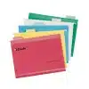 A4 suspension files in white, red, yellow, blue and green recycled cardboard