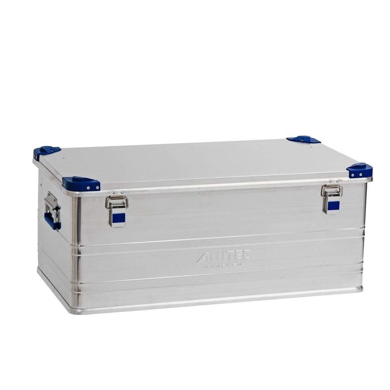 Aluminium box 140 L with gasketed lid and stackable corners