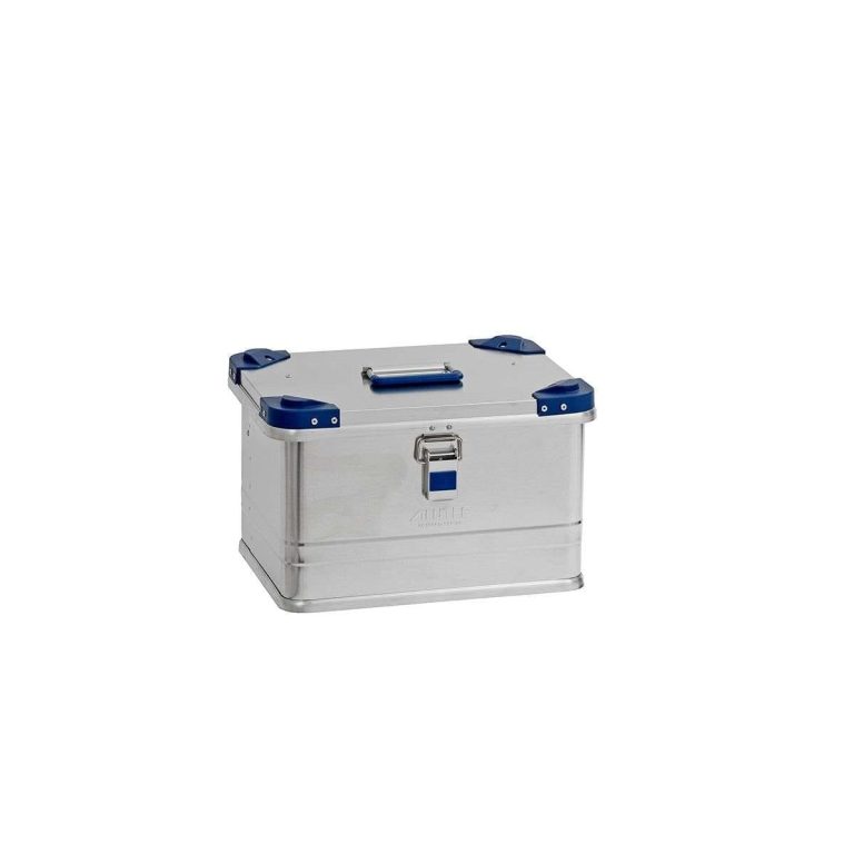 Aluminium box 30 L with rubber‑sealed lid and stacking corners