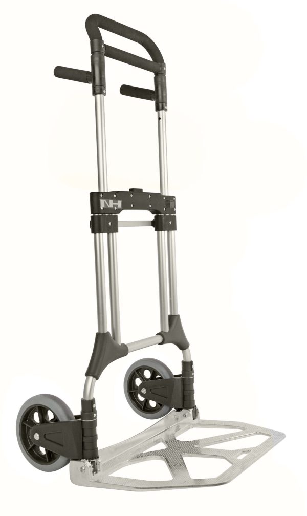 Aluminium folding sack truck, 200 kg, 200 mm non‑marking wheels