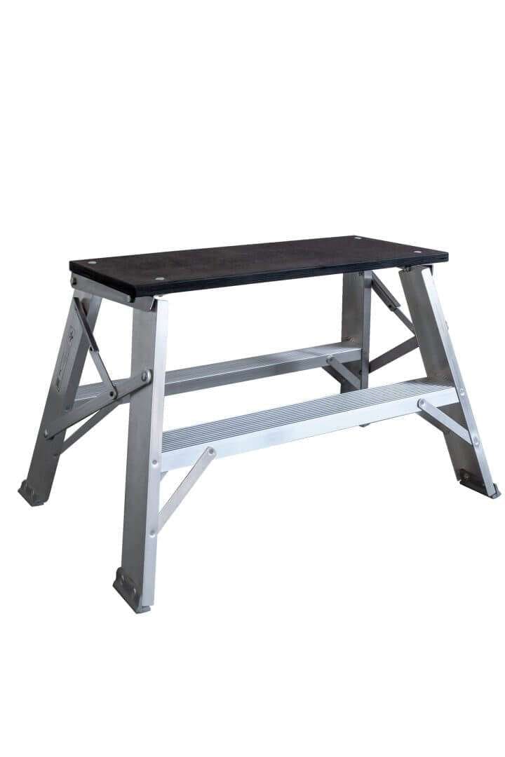 Dubbelsidig arbetsbock 2 steg i aluminium med plattformshöjd 500 mm.