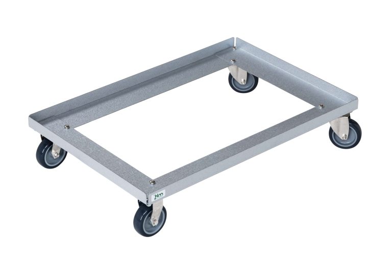 Aluminiumförzinkad backvagn för Euroback 600 x 400 mm med fyra hjul