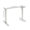 Basic 2-leg electric height-adjustable desk frame in grey for 1200-1800 x 800 mm desktops