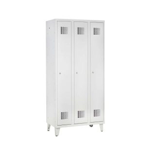 Ben till Handy Ewo klädskåp monterade under ett ljusgrått stålskåp