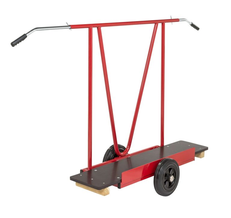 Red board & panel trolley with adjustable telescopic handle and plywood platform
