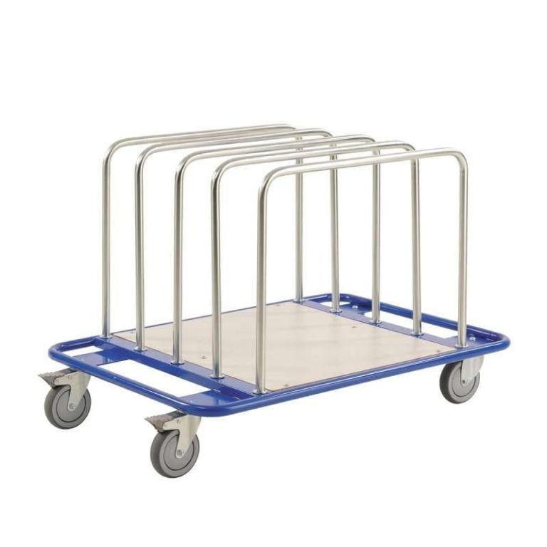 Board trolley with five removable support bars and 150 kg capacity