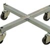 Castor base for metal waste bin with four industrial wheels