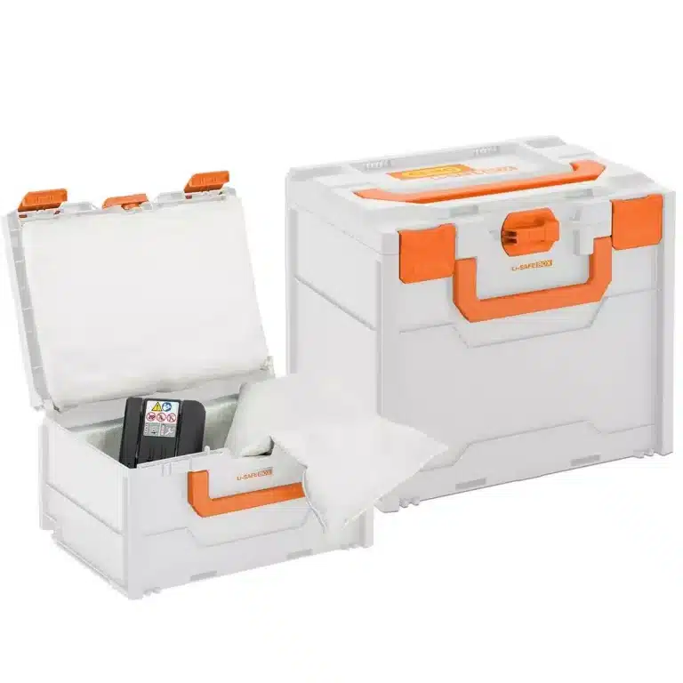 CEMO Li-SAFE lithium battery transport boxes with fire protection lining