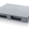 Grey HDPE cleanroom plastic pallet FIN 1000 x 1200 x 152 mm with smooth deck