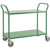Coloured shelf trolley with 2 shelves, 250 kg capacity and 4 swivel castors