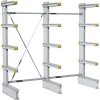 Dexion light duty single-sided cantilever rack with three uprights