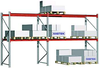 Dexion P90 pallet racking with Euro pallets, 18 pallet positions