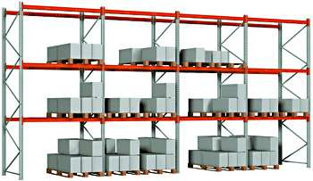 Dexion P90 pallet racking system for 32 Euro pallet positions