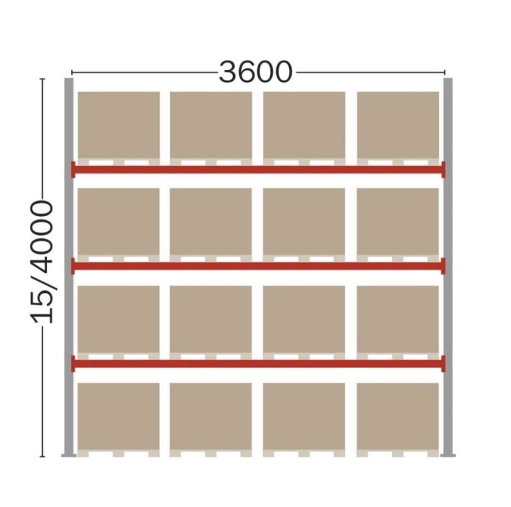 Pallet Racking Starter Bay 16 EUR Pallets | Dexion P90 - THTT