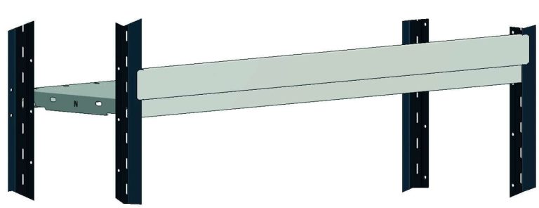 Bin Front for Dexion S90 small parts shelving, 55 mm high, grey RAL 9002