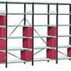 Dexion S90 small parts shelving unit, 5-bay steel shelving with cross bracing