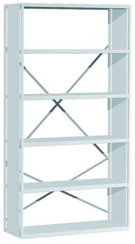 Dexion steel archive shelving starter bay with solid end panels for A4 binders, 2003 x 300 x 1000 mm