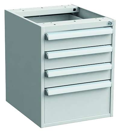 Drawer Unit 45/56-3 lockable steel workbench drawer unit with four drawers