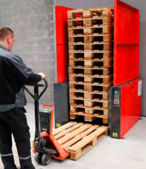 Elektriskt pallmagasin för EUR‑pall och sjöpall, 230 V, CE‑märkt