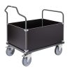 ERGO high-sided platform trolley 500 kg with grey steel frame and MDF side panels