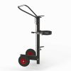 Ergonomic gas cylinder trolley for one 50 litre cylinder with adjustable handle