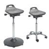 Ergonomic industrial stool with moulded PU seat and adjustable base options