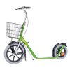 Grön ESLA industrisparkcykel med stora hjul och frontkorg som tillval