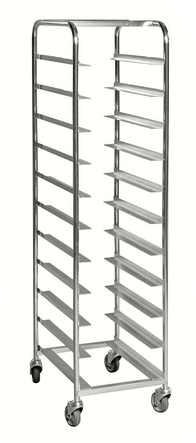 Electro-galvanised Euro container trolley for 11 x 600 x 400 mm boxes