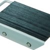 Fixed-wheel machine skate with ribbed rubber top and steel positioning handle