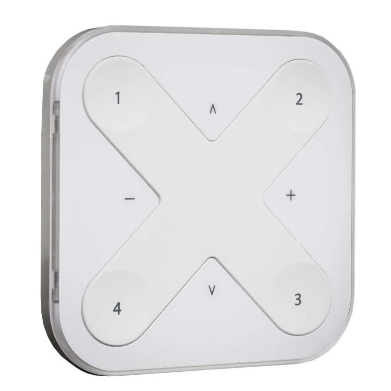 Fjärrkontroll för Treston NaturLite LED Plus 1200. Justera färgtemperatur 2700–6500 K och ljusstyrka 100–10 %.