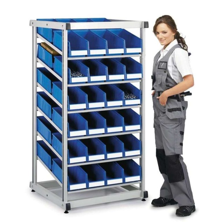 Treston DBS flödeshylla med 6 justerbara sluttande hyllplan för FiFo‑plock