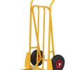 Yellow heavy-duty folding sack truck 250 kg with large wheels