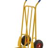 ERGO folding sack truck 250 kg with ergonomic handle and yellow powder-coated steel frame