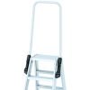 ZARGES folding safety rail on a double-sided aluminium stepladder