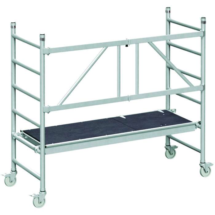 PaxTower folding scaffold tower, Class 3 EN 1004‑1, 1800×600 mm deck, 125 mm locking castors