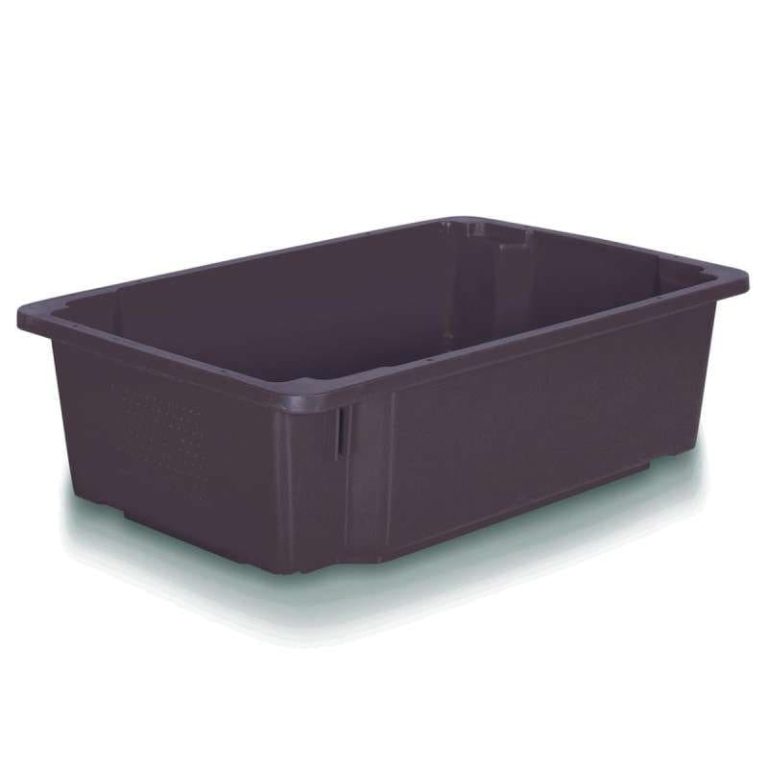 Förvaringsback 30 L. Euroback 600×400×180, mörkgrå, återvunnet PP