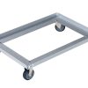 Grey galvanised Euro container dolly for 600 x 400 mm boxes