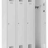 Handy Ewo steel staff lockers, 4-door changing room locker in light grey